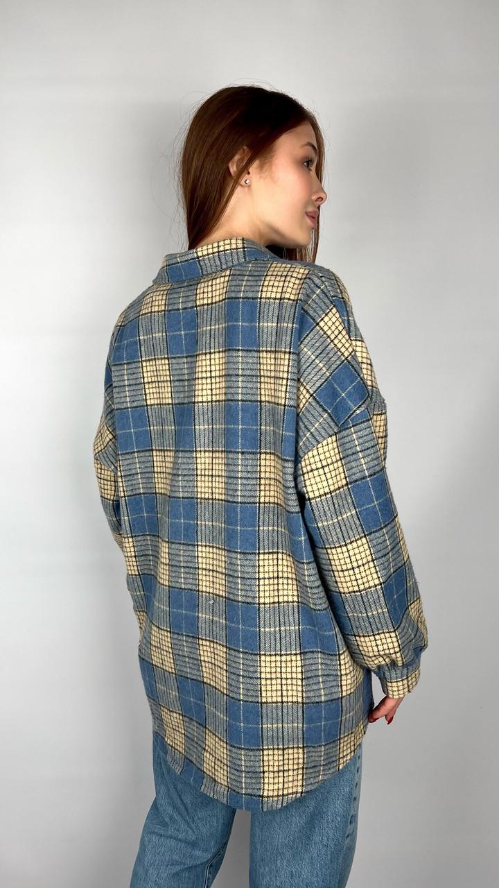 Рубашка женская Бренд #0211-03 OS Синий (24064065) - фото 2 Рубашка женская Бренд #0211-03 OS Синий (24064065) - фото 2