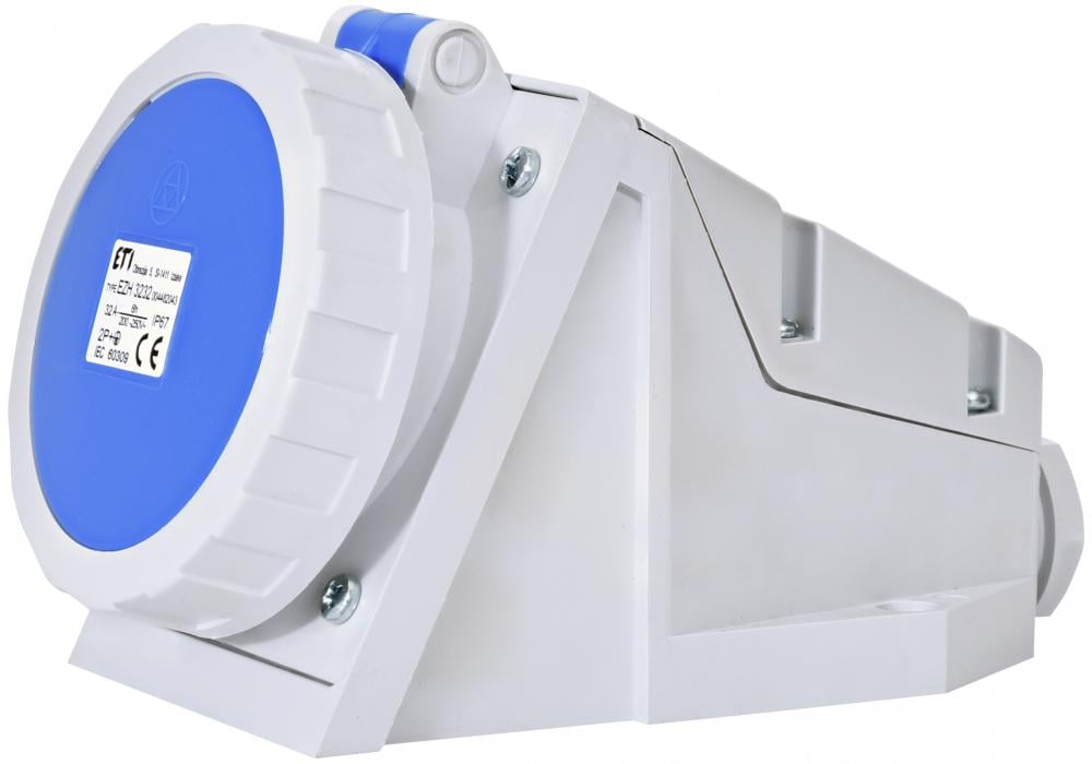 Силовая розетка ETI EZH-3232 2P+PE 32А 230 В накладная IP67 Синий (4482043)