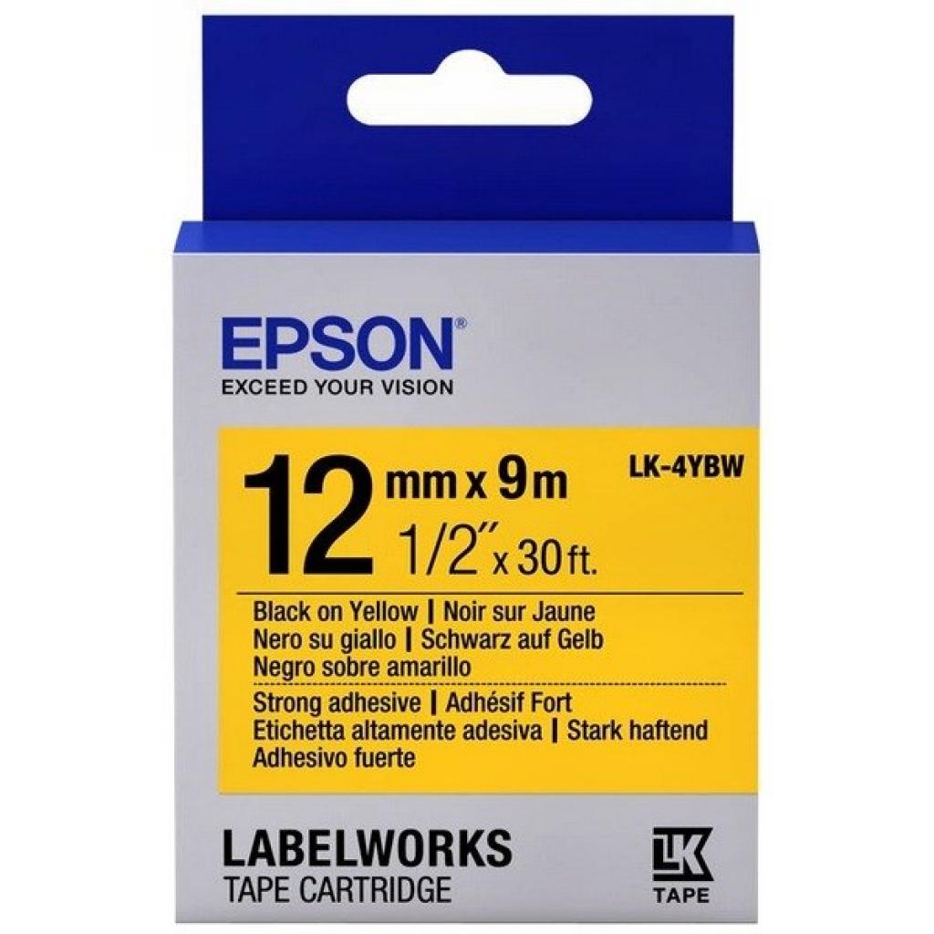 Картридж для стрічкових принтерів Epson LK4YBW C53S654014 сумісний з LW-300/400/400VP/700 Чорний пастельний/Жовтий (593695)