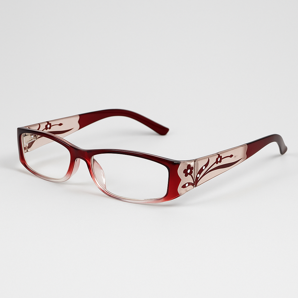 Очки женские для зрения широкие скобки +3.75 Бордовый (3165)