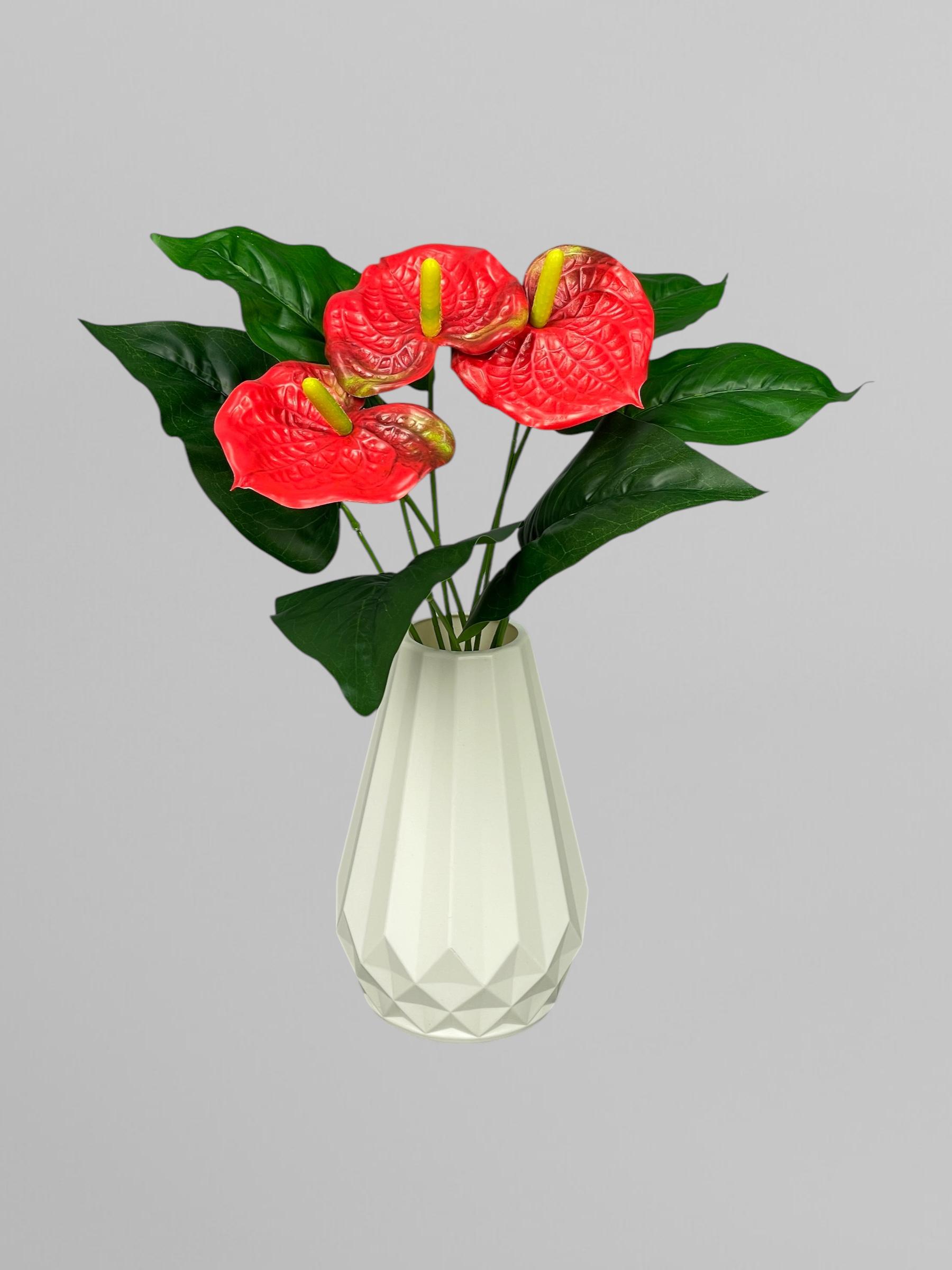 Латексный букет антуриума 3 цветка 32 см Красный (К13110) - фото 2 Латексный букет антуриума 3 цветка 32 см Красный (К13110) - фото 2