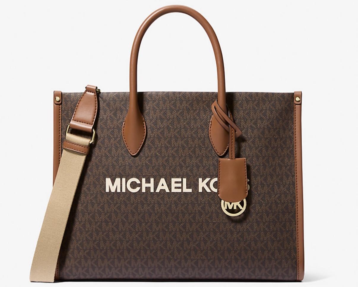 Сумка тоут Michael Kors Mirella Medium Signature Logo Tote Bag Brown (34764329)