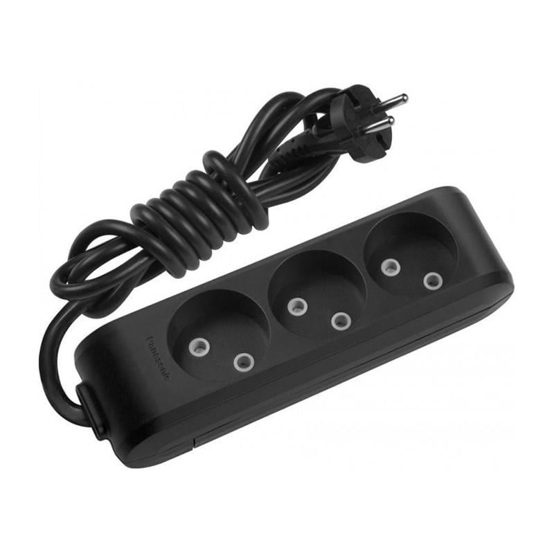 Удлинитель Panasonic X-tendia 3 гнезда со шторками 3 м Черный (WLTB02332BL-UA)