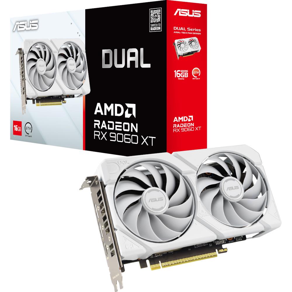 Видеокарта Asus AMD Radeon RX 9060 XT DUAL 16 Гб 20000 MHz White (DUAL-RX9060XT-16G-WHITE) - фото 5 Видеокарта Asus AMD Radeon RX 9060 XT DUAL 16 Гб 20000 MHz White (DUAL-RX9060XT-16G-WHITE) - фото 5