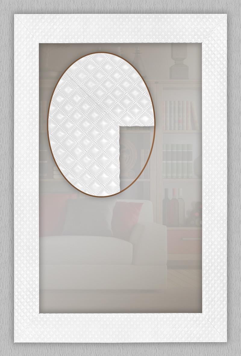 Зеркало в пластиковой раме Art-Com Amsterdam 930х630 мм Белый (Amsterdam w 930)