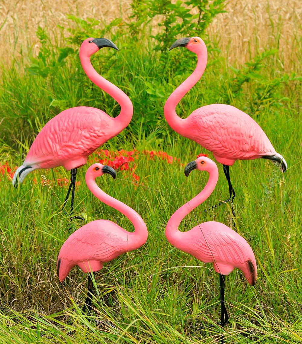 Садовая фигура Семья фламинго №1 на металлических лапах (Pb23-22№1.de)
