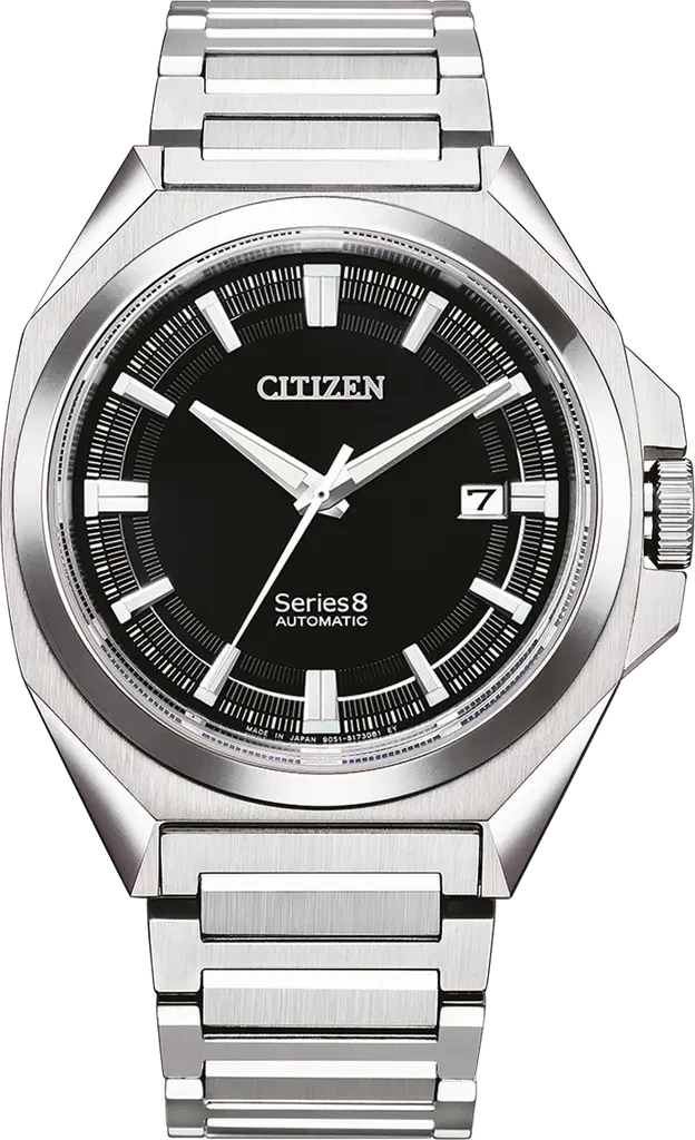 Наручные часы мужские Citizen NB6010-81E Series 8 механические с сапфировым стеклом/стальным корпусом/черным циферблатом и водозащитой 100 м Наручные часы мужские Citizen NB6010-81E Series 8 механические с сапфировым стеклом/стальным корпусом/черным циферблатом и водозащитой 100 м