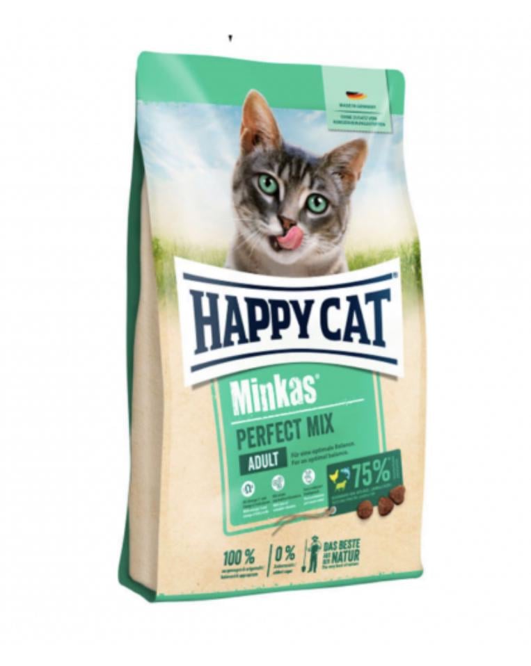 Корм сухий для дорослих кішок Happy Cat Minkas Perfect Mix з птицею ягнятком та рибою 4 кг (70415)