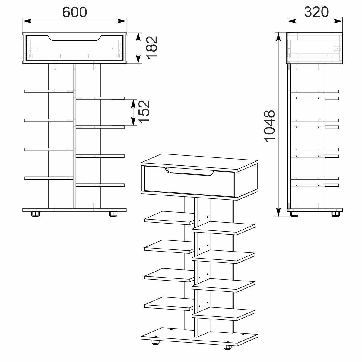 Тумба под обувь Компанит SC-15 60х32х104,8 см Орех экко (28493348) - фото 2 Тумба под обувь Компанит SC-15 60х32х104,8 см Орех экко (28493348) - фото 2