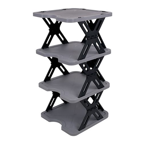 Полиця для взуття Stenson на 4 яруси 27х27х70 см Grey/Black (R97240)