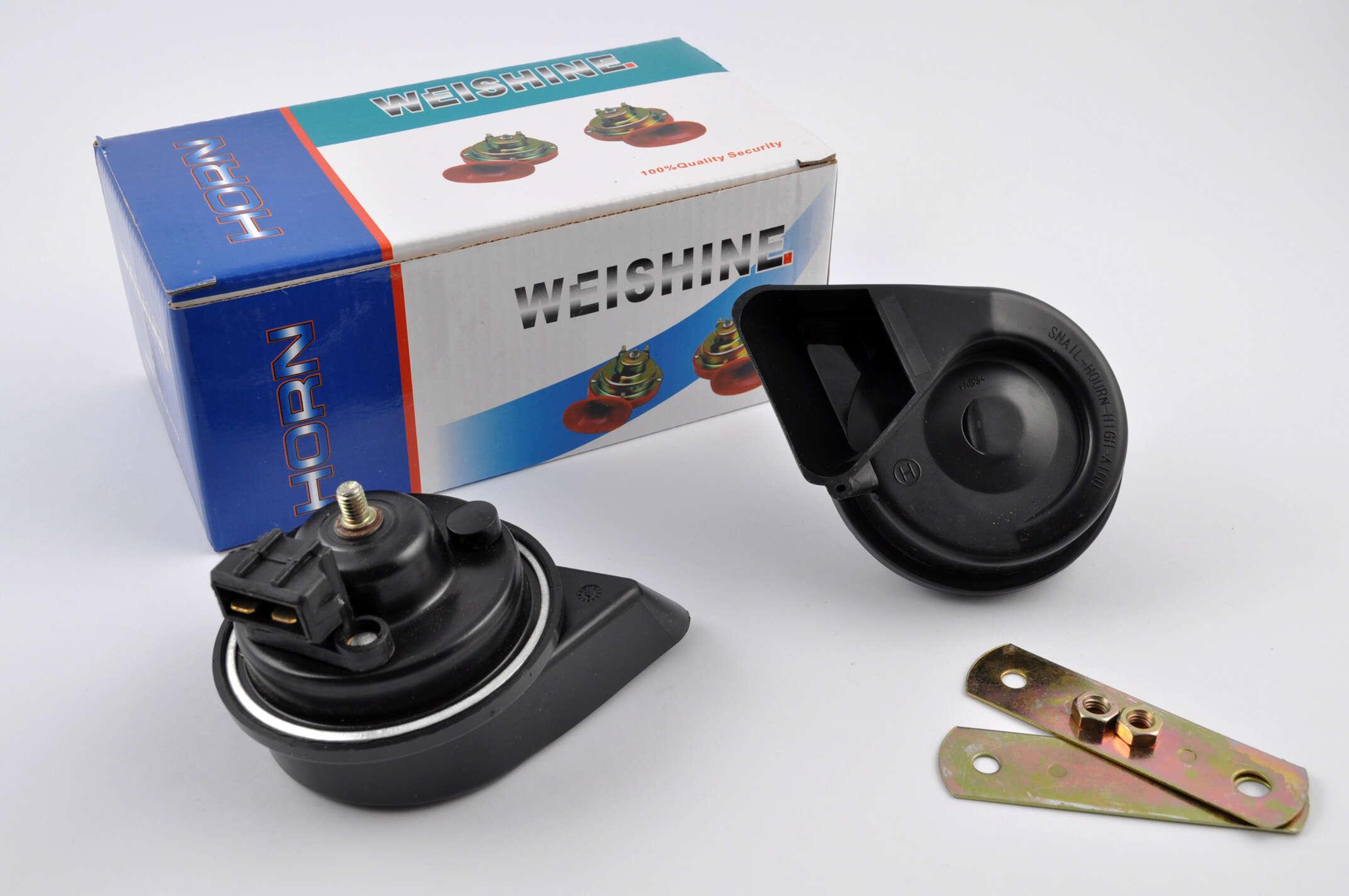 Сигналы пара улитка 12V крепление mod 3 WEISHINE Черный (S-1056)