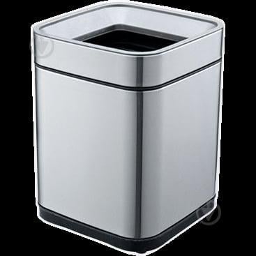 Ведро для мусора JAH 8 л без крышки с внутренним ведром Металлик (6332)