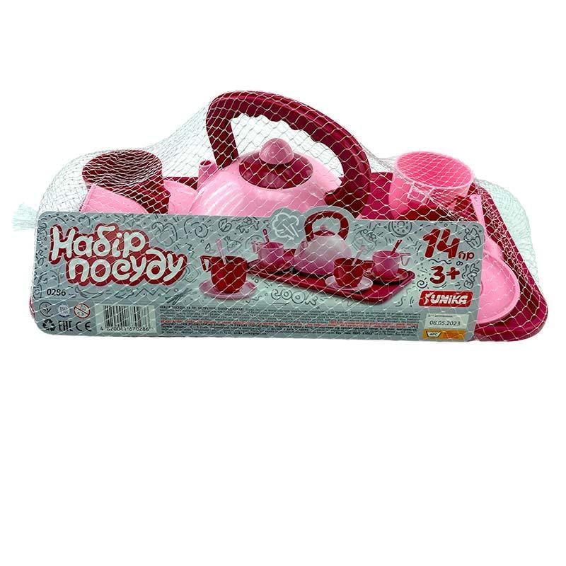 Детский набор посуды 70286_Pink 14 предметов (28337491)