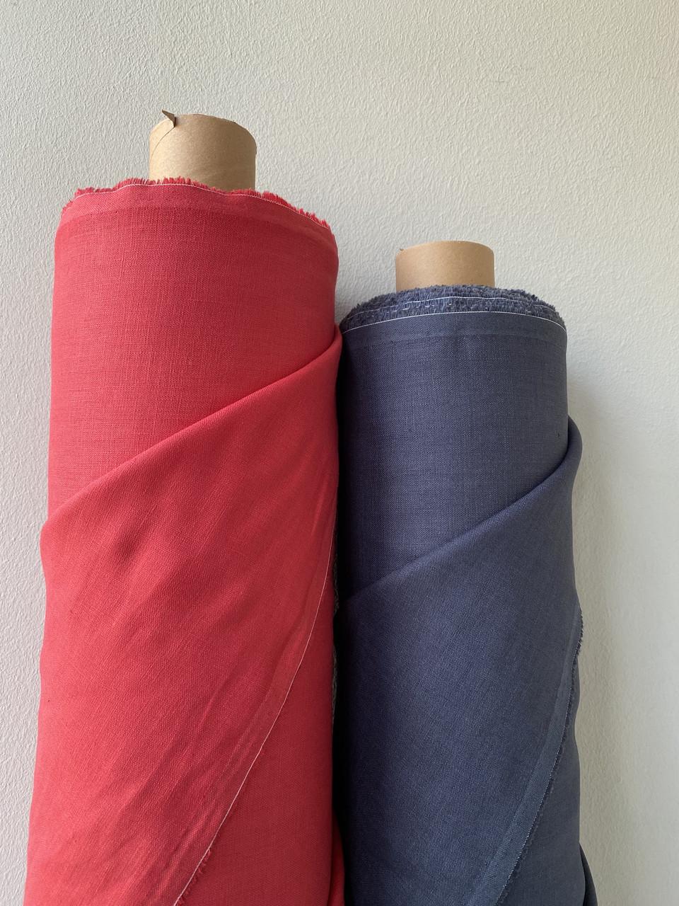 Ткань рубашечно-платьевая LINEN PLUS 100% лен 143 см 1427 Красный - фото 4