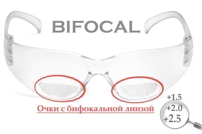 Біфокальні захисні окуляри Pyramex Intruder Bifocal +1,5 clear Прозорий - фото 3 Біфокальні захисні окуляри Pyramex Intruder Bifocal +1,5 clear Прозорий - фото 3