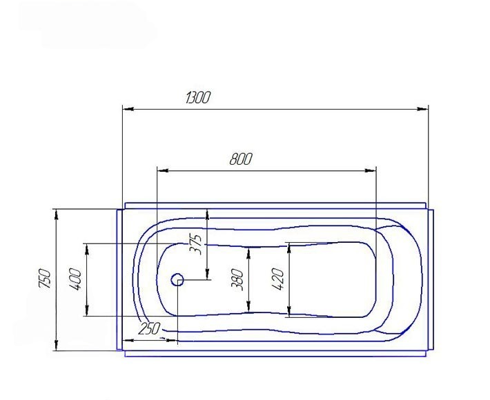 Ванна акрилова Redokss San RIMINI 1300x750 мм - фото 5