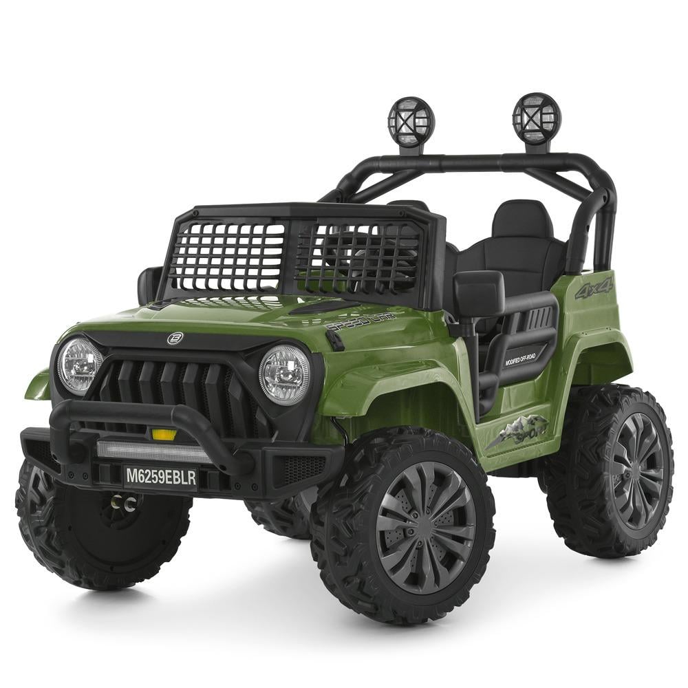 Детский двухместный электромобиль джип Bambi M 6259EBLR-10 24V Темно-зеленый (1876942004)