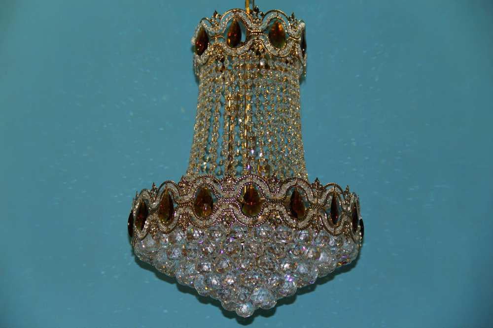 Хрустальная люстра L51142/13 FGD Золото/Коричневый/Белый (AN000655)