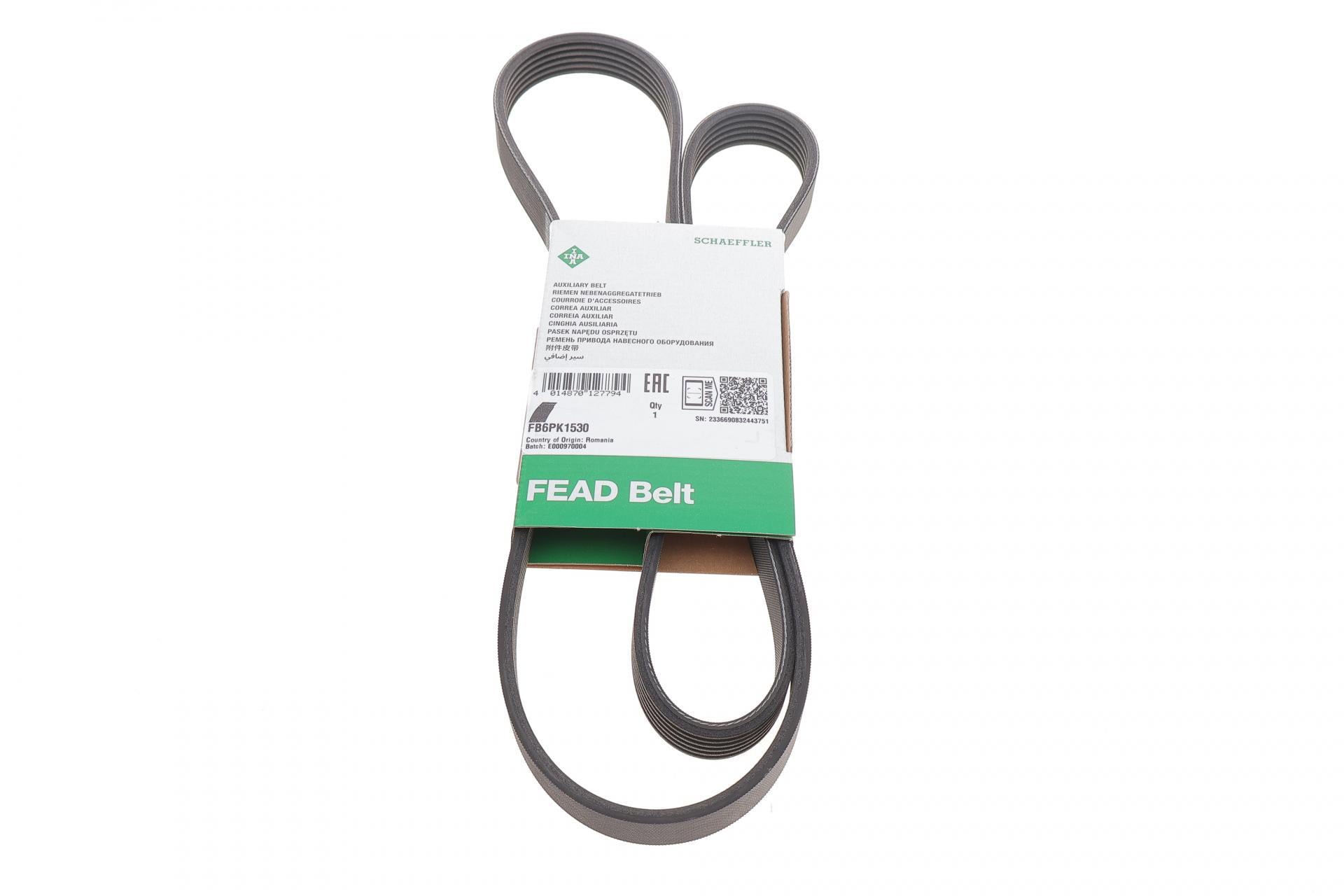 Ремень генератора INA для Fiat Doblo1.3-1.6 D 10-/Opel Astra F/Corsa B/Vectra B 1.4-1.8/94-03 6PK1530 (FB 6PK1530)