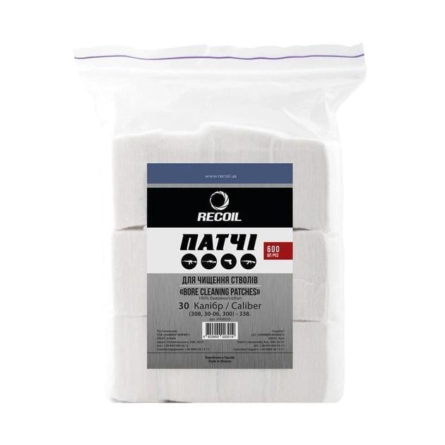 Патчи для чистки оружия RecOil калибра 308/30-06 300 АК47 АКС Сайга 600 шт. (260901) - фото 2