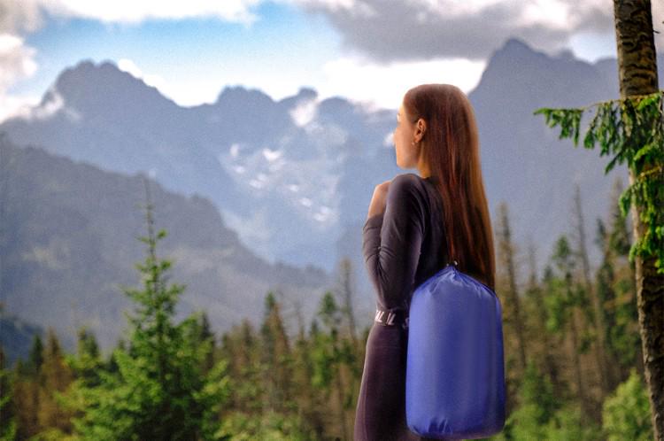 Спальний мішок туристичний TRIZAND 10249 2в1 з капюшоном Синій (23069951) - фото 9