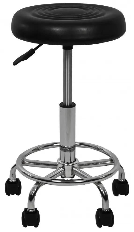 Кресло-табурет на колесах без спинки круглое Bonro B-775-1 Черный (40080031mili)