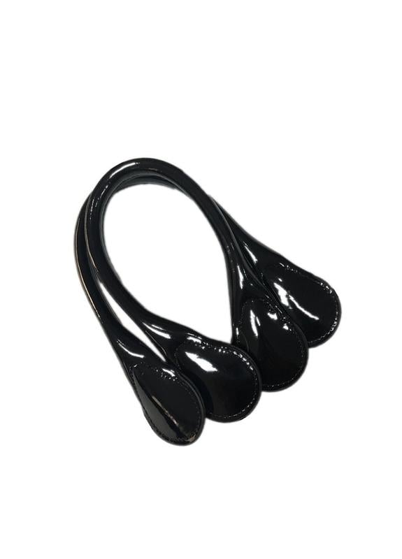 Ручки з еко-шкіри 40 см для сумки Чорний глянцевий (976)