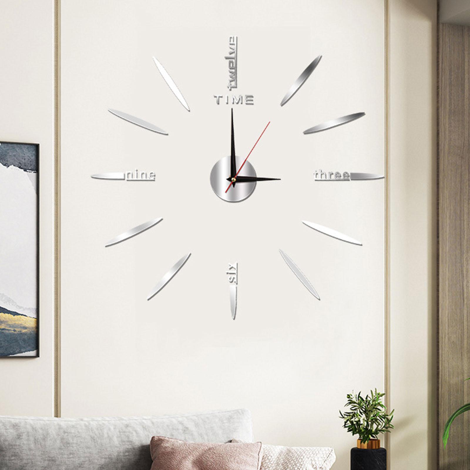 Часы настенные 3D Bullet бескаркасные с бесшумным механизмом самоклеящиеся 40 см Серебристый (D-0113) - фото 2 Часы настенные 3D Bullet бескаркасные с бесшумным механизмом самоклеящиеся 40 см Серебристый (D-0113) - фото 2