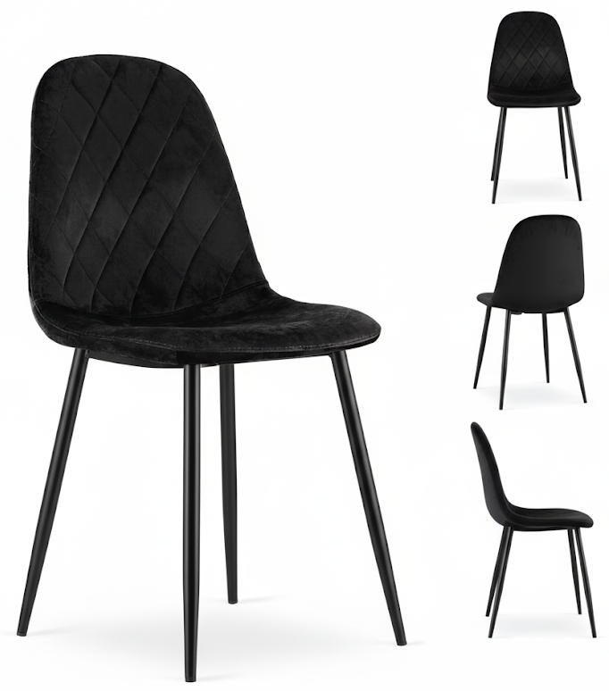 Стулья кухонные комплект 4 шт Homart VCM-005B велюр Черный (9909) - фото 2 Стулья кухонные комплект 4 шт Homart VCM-005B велюр Черный (9909) - фото 2