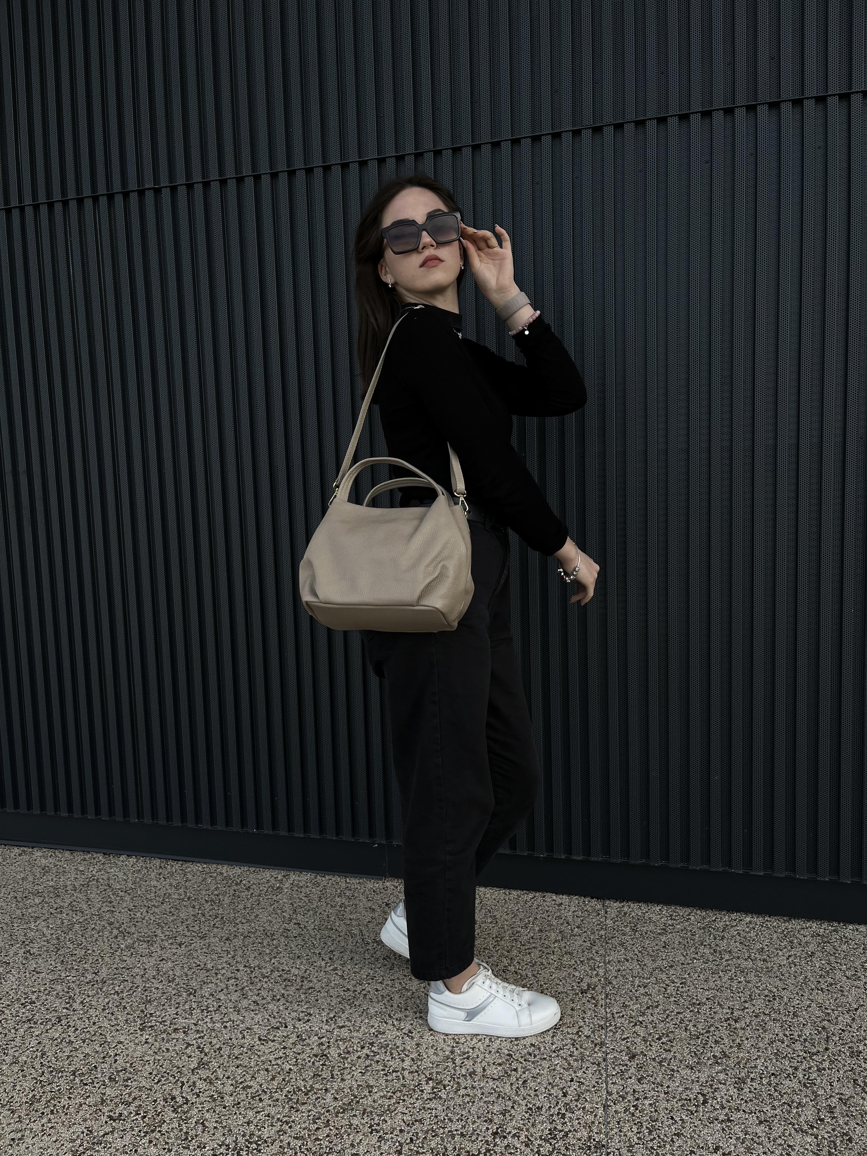 Сумка женская из натуральной кожи Серый (IT-1026-2) - фото 8 Сумка женская из натуральной кожи Серый (IT-1026-2) - фото 8