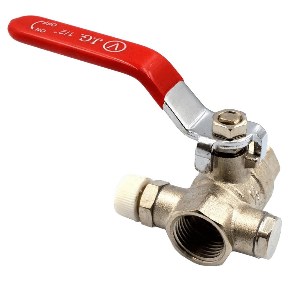 Кран шаровой Valve JG 1/2" с краном Маевского трехходовой зимний незамерзающий внутреннюю резьбу латунь (300356)