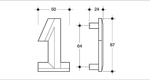 Меблева ручка Poliplast цифра одиниця РП-1 KS0501Q0 Прозорий рожевий (16123) - фото 4