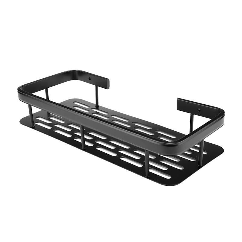 Полиця настінна пряма для ванної кімнати пластикова Чорний