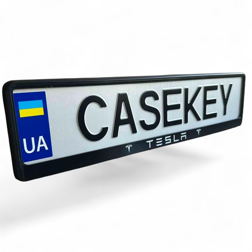 Авторамка с лакированной печатью Tesla (teramka1) Авторамка с лакированной печатью Tesla (teramka1)