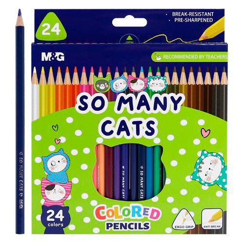 Набор цветных карандашей M&G "So Many Cats" 24 цвета (AWP343A2)
