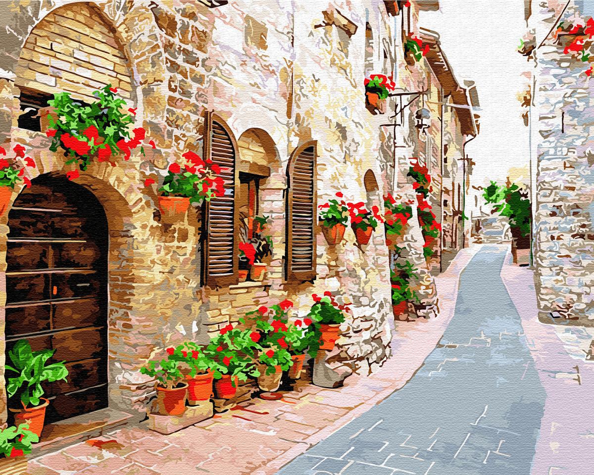 Картина по номерам Brushme Цветочная улица 40х50 см GX34015 Картина по номерам Brushme Цветочная улица 40х50 см GX34015