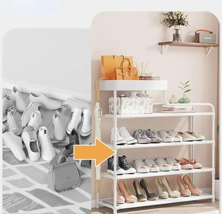 Полиця для взуття в передпокій Storage Shoe Rack на 5 секцій Білий - фото 4 Полиця для взуття в передпокій Storage Shoe Rack на 5 секцій Білий - фото 4