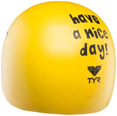 Шапочка для плавания TYR Have A Nice Day Silicone Swim Cap Onesize Yellow - фото 2