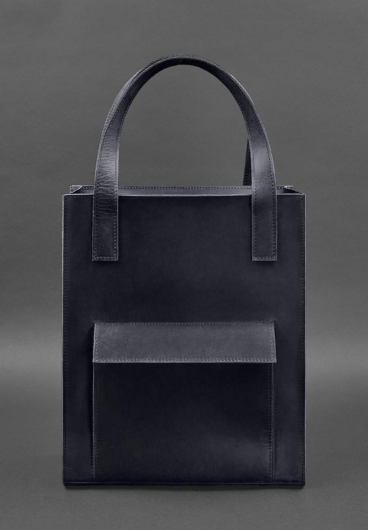 Сумка-шоппер шкіряна жіноча Бетсі Crazy Horse з кишенею Синій (A-026771)