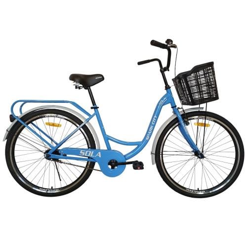 Велосипед Spark CITY SOLA колеса 26" стальная рама 17" с корзиной Синий (000240030)