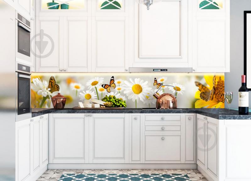 Наклейки кухонный фартук Zatarga Нежные ромашки 650х2500 мм Желтый (Z180145/1)