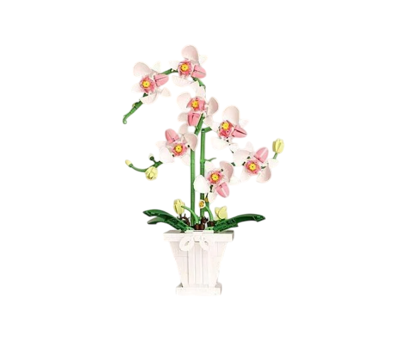 Конструктор декоративный белая Орхидея в горшке 718 дет.