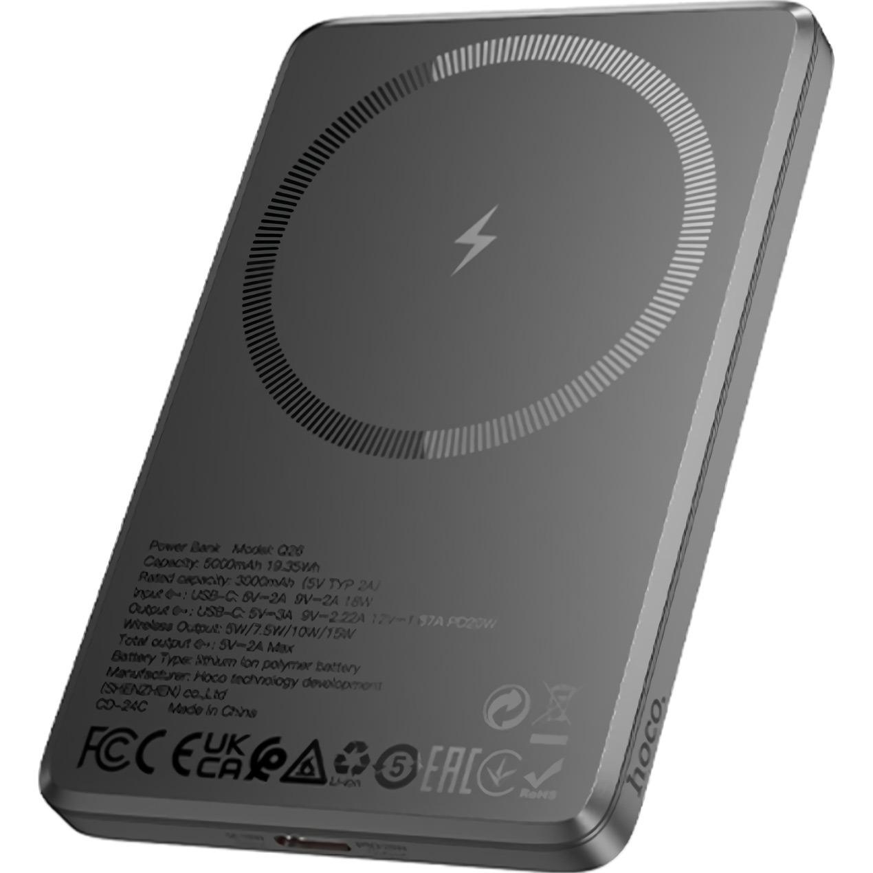 Внешний аккумулятор Hoco Q26 Joy MagSafe 5000 mAh 20W Metal Gray