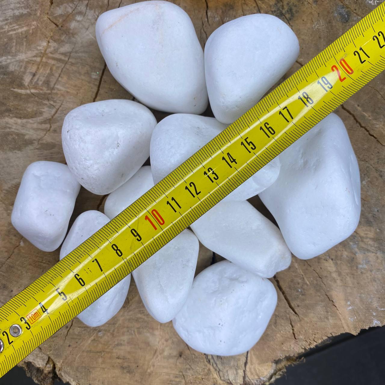 Галька мармурова декоративна 1 кг 3-6 см Ультрабілий - фото 4 Галька мармурова декоративна 1 кг 3-6 см Ультрабілий - фото 4