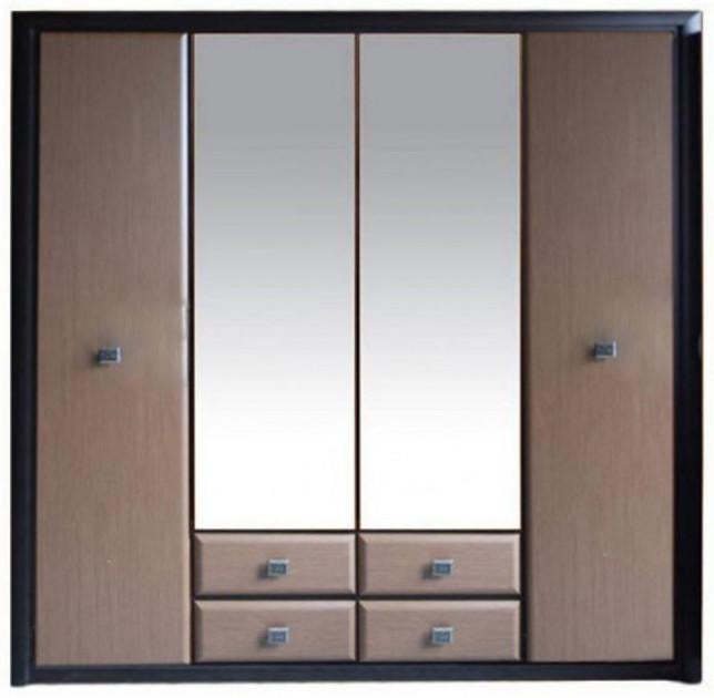 Шафа для спальні чотирьохдверна Gerbor КоенSZF4D2S з дзеркалом з ДСП і МДФ 2140х565х1200 мм Венге (5092) - фото 2 Шафа для спальні чотирьохдверна Gerbor КоенSZF4D2S з дзеркалом з ДСП і МДФ 2140х565х1200 мм Венге (5092) - фото 2