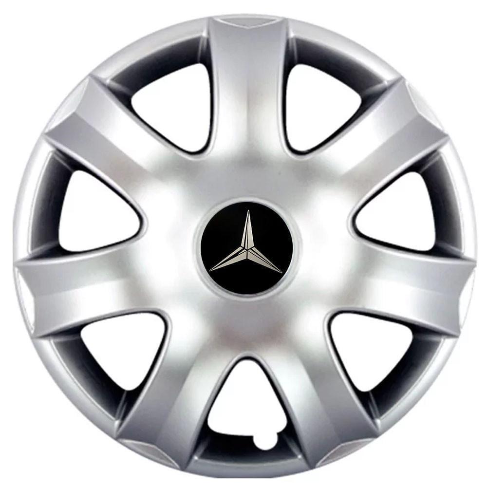 Колпаки SJS 326 з логотипом Mercedes-Benz R15 4 шт. Серебристый (2654558464)