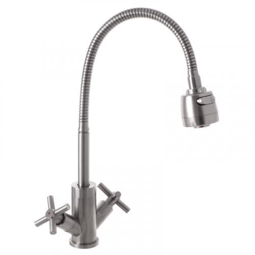 Кухонний змішувач MIXXUS DVE 011 з гнучким зливом (SS2823)