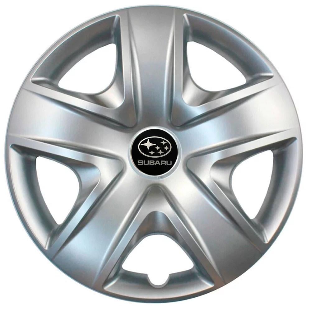 Ковпаки SJS 500 з логотипом Subaru R17 4 шт. Срібний
