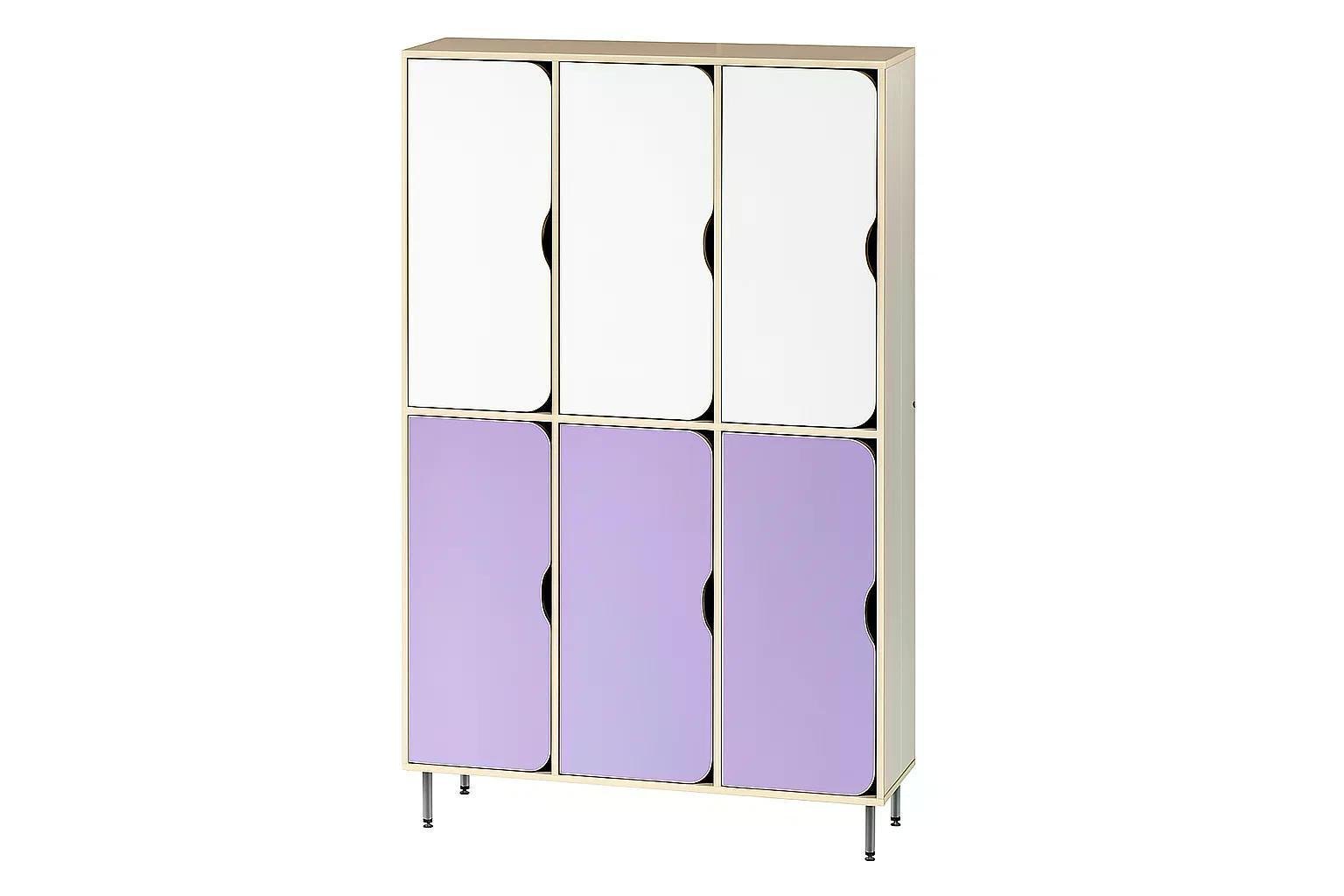 Шафа 6-секційна DS-56 металевих регульованих опорах Лаванда/Білий