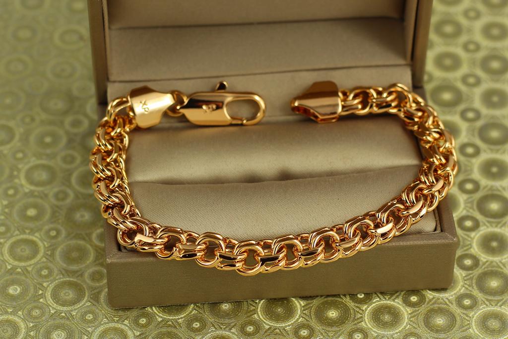 Браслет Xuping Jewelry круглый бисмарк 20,5 см 8 мм Золотистый (29751315)